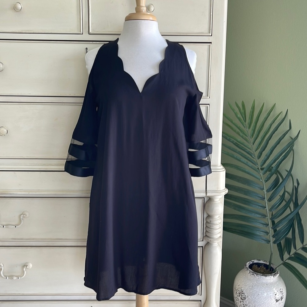 Black resort wear dress. Size small